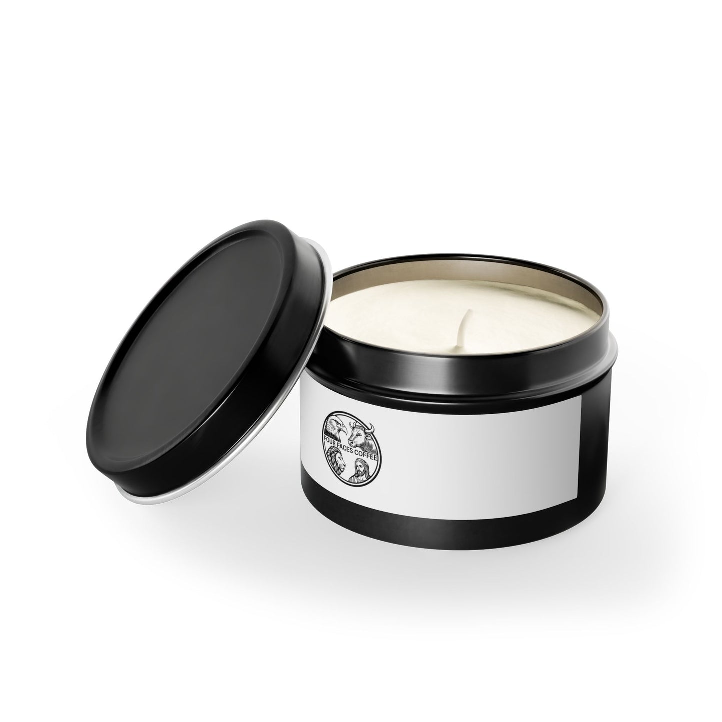 Four Faces Coffee--Elegant Tin Candles - Perfect for Home Decor & Gifts