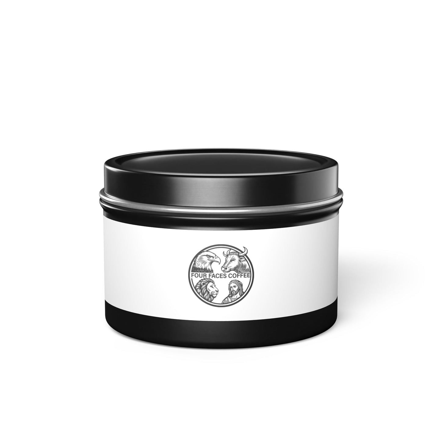 Four Faces Coffee--Elegant Tin Candles - Perfect for Home Decor & Gifts