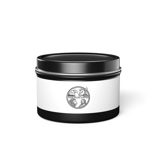 Four Faces Coffee--Elegant Tin Candles - Perfect for Home Decor & Gifts
