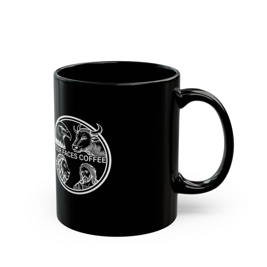 Four Faces Black Mug (11oz)